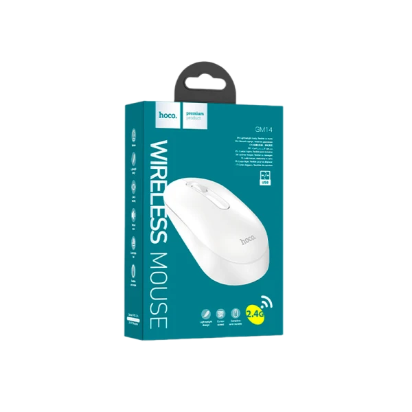 Мышь беспроводная HOCO GM14 классическая USB белый (1/11/110)