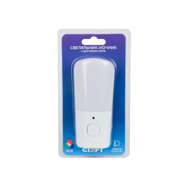 Ночник Старт Comet NL 2LED 220V + RGB белый (1/20)