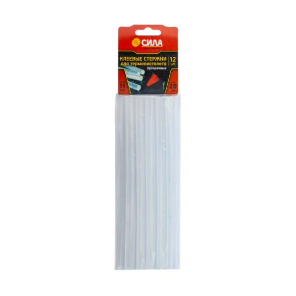 Клеевые стержни СИЛА SGS11200-12 для термопистолета прозрачные 11х200 мм 12 шт