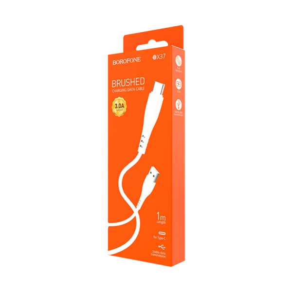 Кабель Borofone BX37 USB (m)-Type-C (m) 1.0м 3.0A ПВХ белый (1/360)