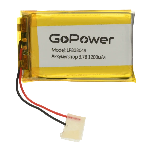 Аккумулятор Li-Pol GoPower LP803048 PK1 3.7V 1200mAh с защитой (1/10)