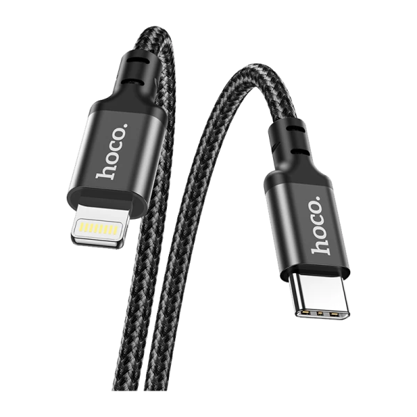 Кабель HOCO X14 Lightning (m)-Type-C (m) 2.0м 3.0A 20W нейлон черный (1/22/220)