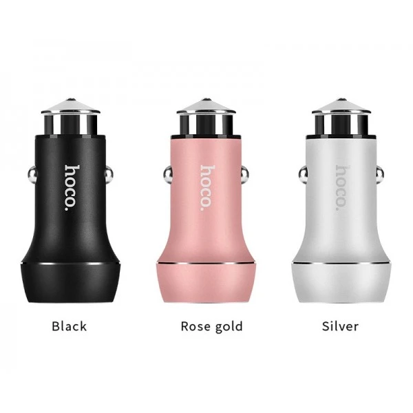 Автомобильное З/У HOCO Z7 2USB 2.4A черный (1/15/90)