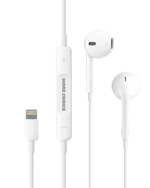Наушники вставные MORE CHOICE G13i с микр. регулировка громкости Lightning (m) белый