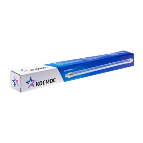 Лампа галогенная Космос J189 R7s 750W 2700К 220V трубчатая прозрачная (1/50/500)