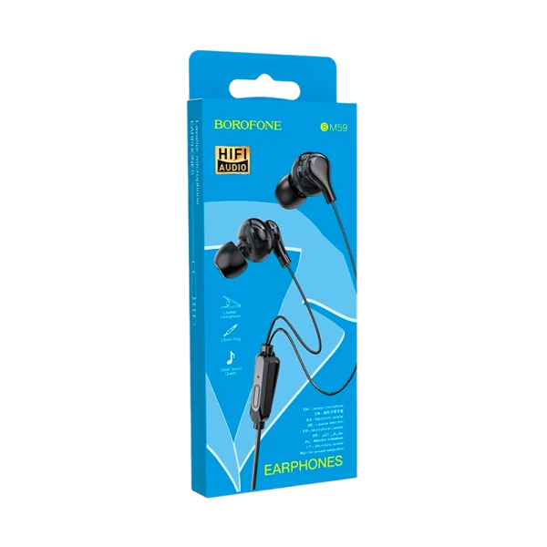 Наушники внутриканальные Borofone BM59 с микр. черный (1/76/304)
