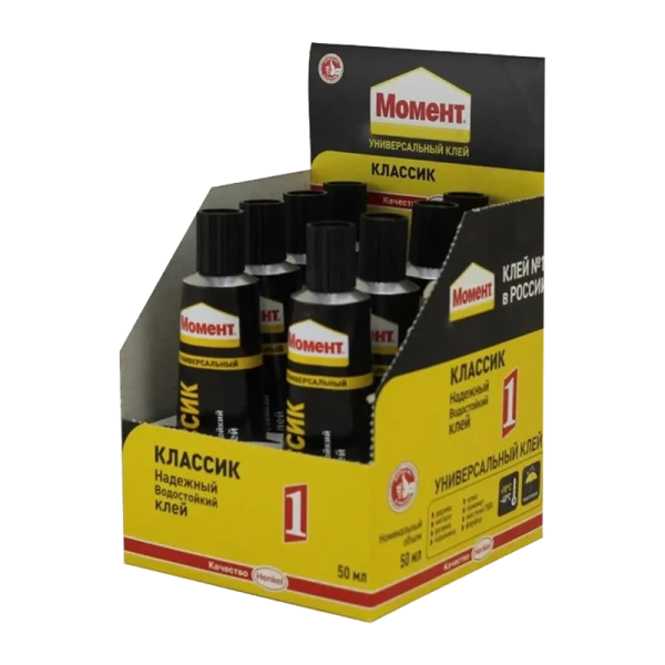 Клей Момент КЛАССИК 50мл универсальный BOX8 шоу-бокс (8/96)