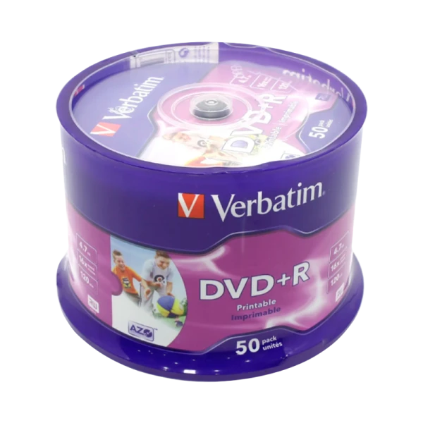 Диск DVD+R Verbatim 4.7GB 16x 50шт. cake box (50/200)