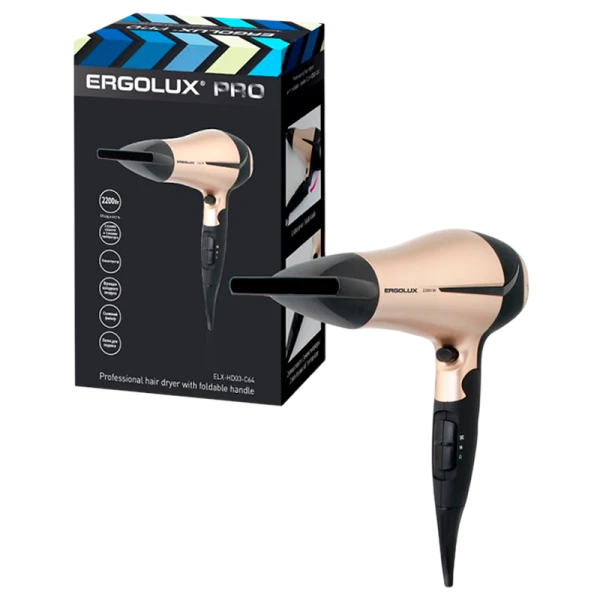 Фен Ergolux ELX-HD03-C64 2200W золотой черный