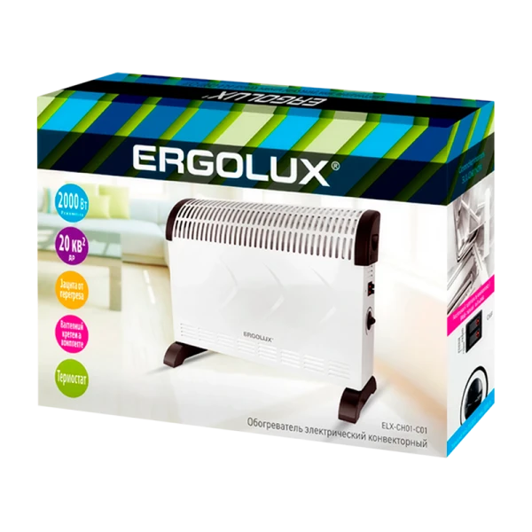 Обогреватель конвекционный ERGOLUX ELX-СH01-C01&nbsp;&nbsp;220-240В, 750/125Вт белый