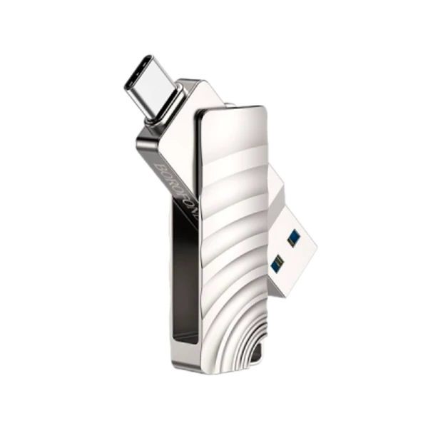 Флеш-накопитель Borofone Soul BUD3 128GB USB3.0 Type-C (m) металл серый (1/25)