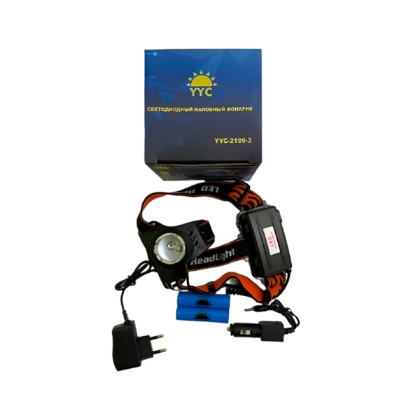Фонарь налобный Без бренда YYC-2199 от аккумулятора черный