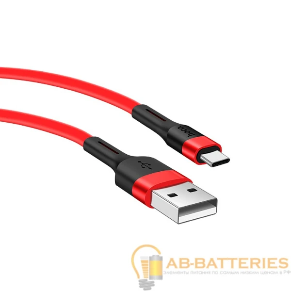 Кабель HOCO X34 USB (m)-Type-C (m) 1.0м 2.4A силикон красный (1/31/310)