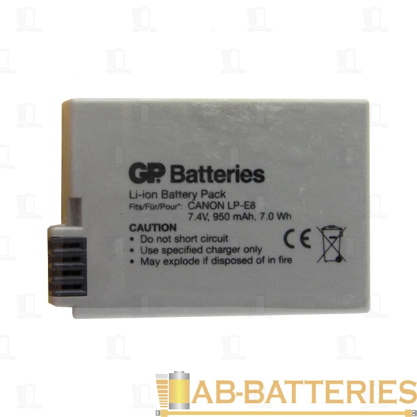 Аккумулятор для цифровой камеры GP DCA016 (Canon LP-E8) 7.4V 950mAh