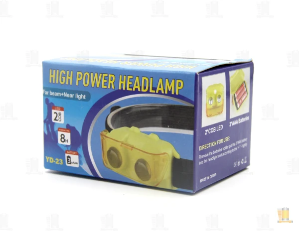 Фонарь налобный Без бренда YD-23 от батареек черный