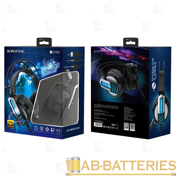 Наушники полноразмерные Borofone BO100 с микр. игровые черный (1/16)