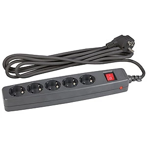 Сетевой фильтр ЭРА SF 6р.С/З 10A со шторкой 2.0м черный (1/20)