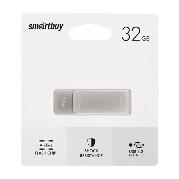 Флеш-накопитель Smartbuy M1 32GB USB3.0 металл серебряный
