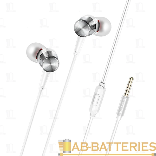 Наушники внутриканальные Borofone BM52 с микр. серебряный (1/72/288)