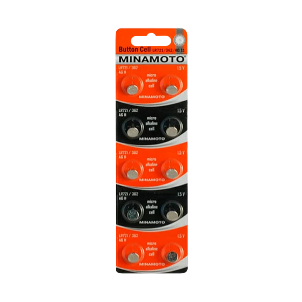 Батарейка Minamoto G11/LR721/LR58/362A/162 BL10 Alkaline 1.5V (10/200/10000)