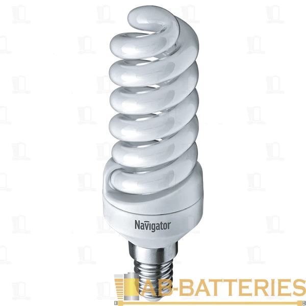 Лампа энергосберегающая Navigator SF10 E14 15W 4000К 220V спираль (1/12/108)