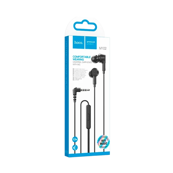 Наушники внутриканальные HOCO M102 с микр. черный (1/31/310)