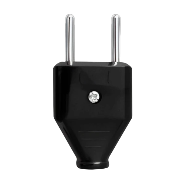 Вилка электрическая Прогресс MINI Б/З черный (1/50/1000)