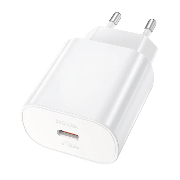 Сетевое З/У HOCO N22 Type-C 3.0A 25W PD3.0 с кабелем Type-C-Type-C 60W белый (1/12/120)