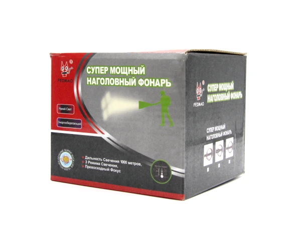 Фонарь налобный Без бренда FA-F38-1-P90 от аккумулятора черный