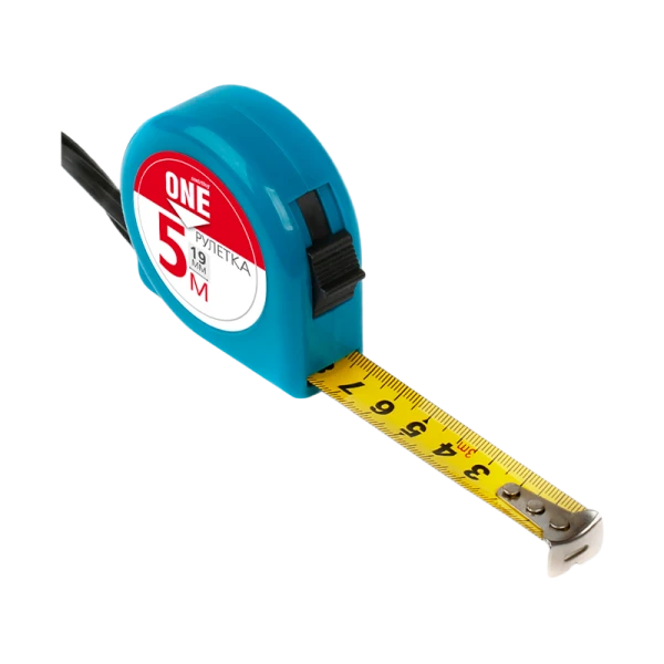 Рулетка измерительная Smartbuy ONE Tools 5м*19мм пластик фиксатор голубой (1/72)