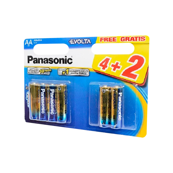 Батарейка Panasonic EVOLTA LR6 AA BL4+2 Alkaline 1.5V (6/72)