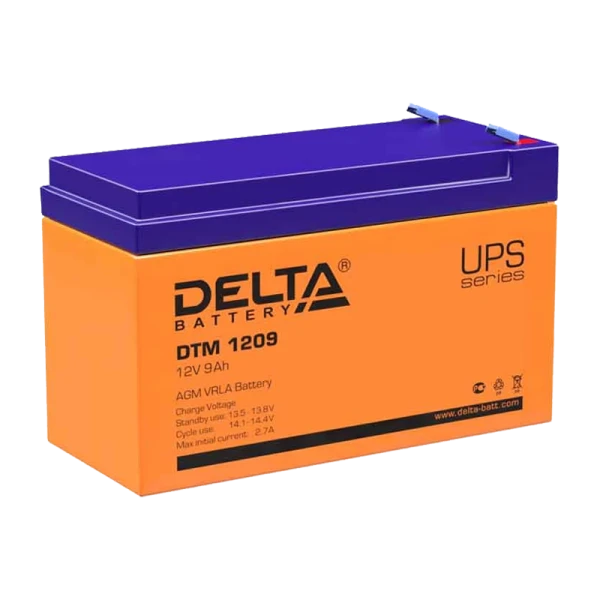 Аккумулятор свинцово-кислотный Delta DTM 1209 12V 9Ah (1/5)