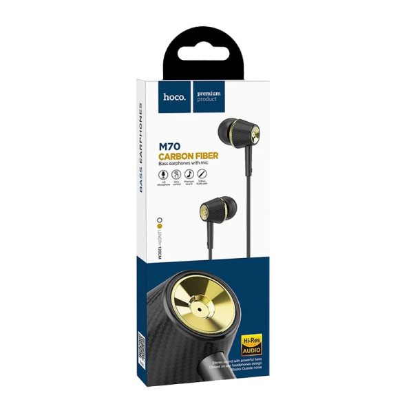 Наушники внутриканальные HOCO M70 с микр. черный (1/21/210)