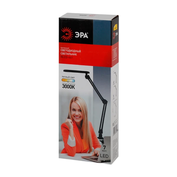 Светильник настольный ЭРА NLED-441 7W 220V 20LED струбцина черный (1/8)