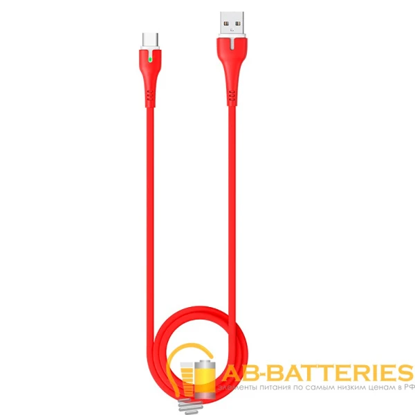 Кабель HOCO X45 USB (m)-Type-C (m) 1.0м 2.4A TPE красный (1/22/220)