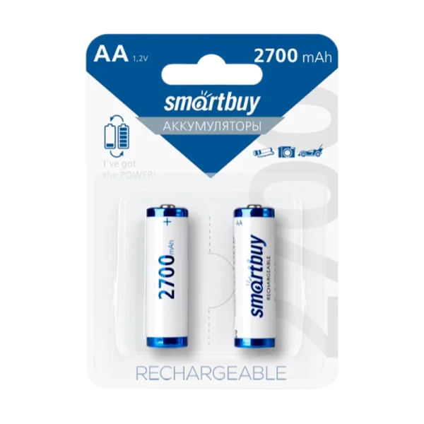 Аккумулятор бытовой Smartbuy HR6 AA BL2 NI-MH 2100mAh (2/24/240)