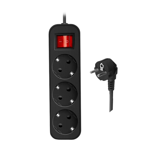 Удлинитель Defender G330 3р.С/З 10A 3.0м с выкл. черный (1/45)