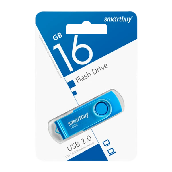 Флеш-накопитель Smartbuy Twist 16GB USB2.0 пластик синий