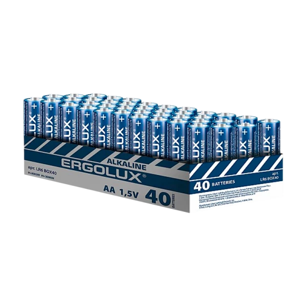 Батарейка Ergolux LR6 AA BOX40 Alkaline 1.5V (40/480)