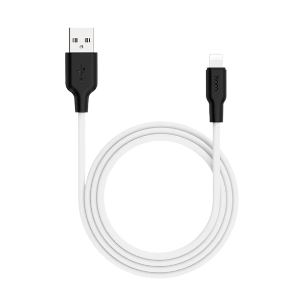 Кабель HOCO X21 Plus USB (m)-Lightning (m) 1.0м 2.4A силикон черный белый (1/28/168)