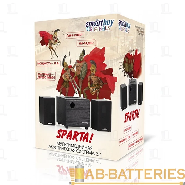 Колонки 2.1 Smartbuy Sparta 12W FM/SD Jack 3.5mm черный (1/6)