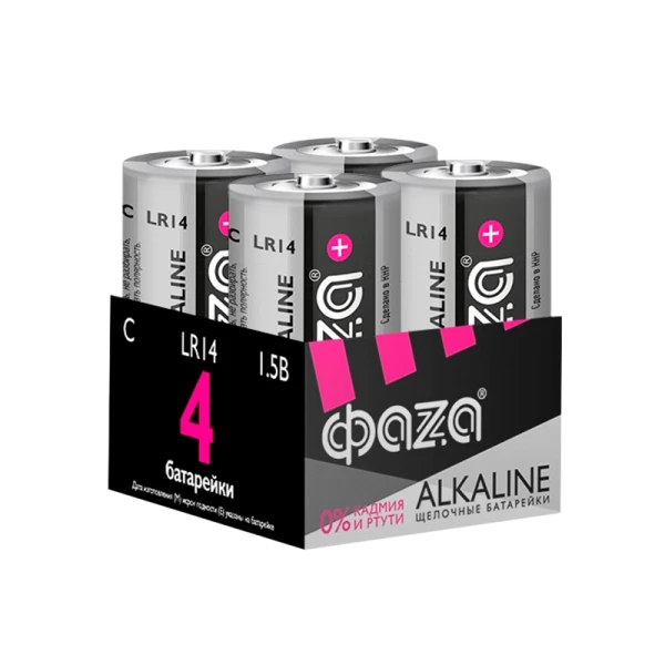 Батарейка Фаzа LR14 C BOX4 Alkaline 1.5V (4/24/96)