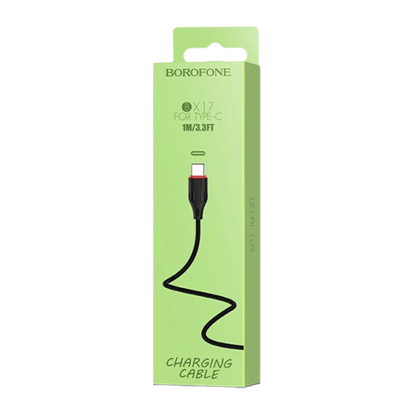 Кабель Borofone BX17 USB (m)-Type-C (m) 1.0м 3.0A ПВХ черный (1/648)