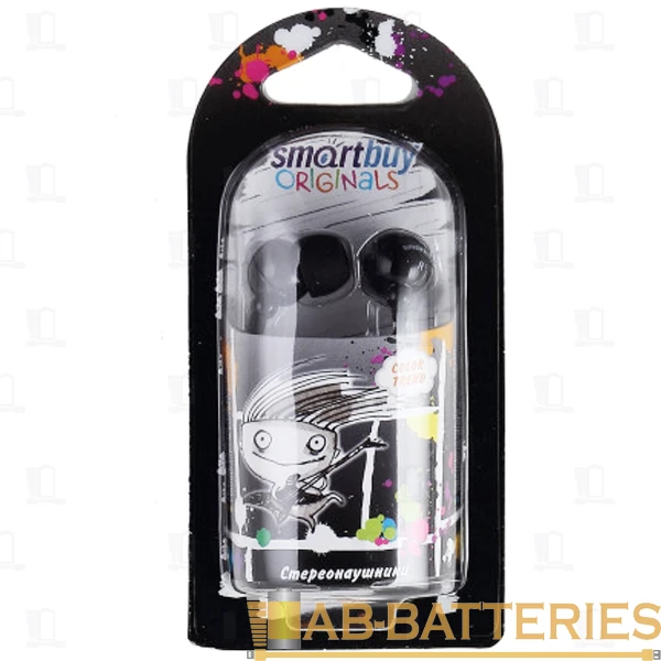 Наушники внутриканальные Smartbuy Color Trend черный (1/20/320)