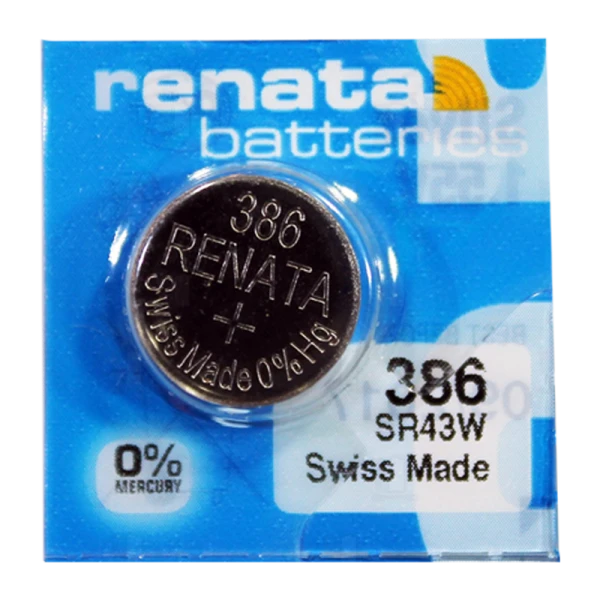 Батарейка Renata 386 (SR43W) Silver Oxide 1.55V (1/10/100)
