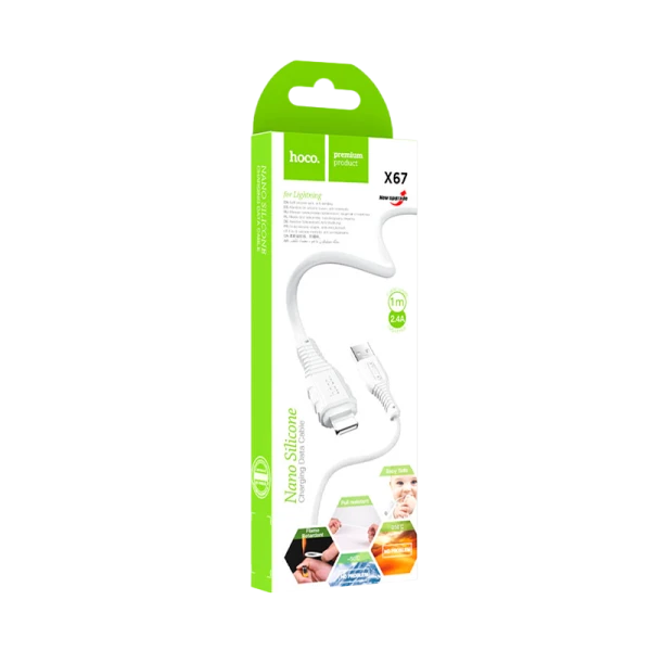 Кабель HOCO X67 Lightning (m)-Type-C (m) 1.0м 3.0A 20W силикон белый (1/31/310)