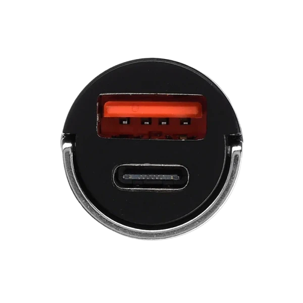 *Автомобильное З/У GoPower GPQC12 1USB+1Type-C 22.5W Mini черный (1/100)
