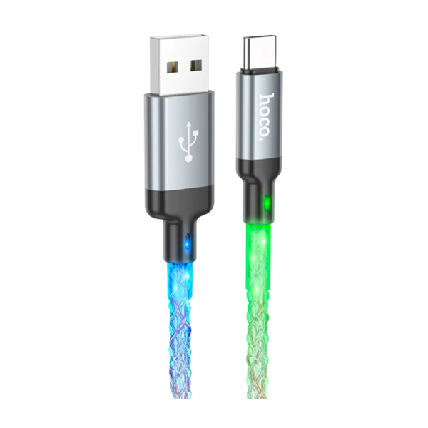 Кабель HOCO U112 USB (m)-Type-C (m) 1.0м 2.4A ПВХ серый (1/22/220)