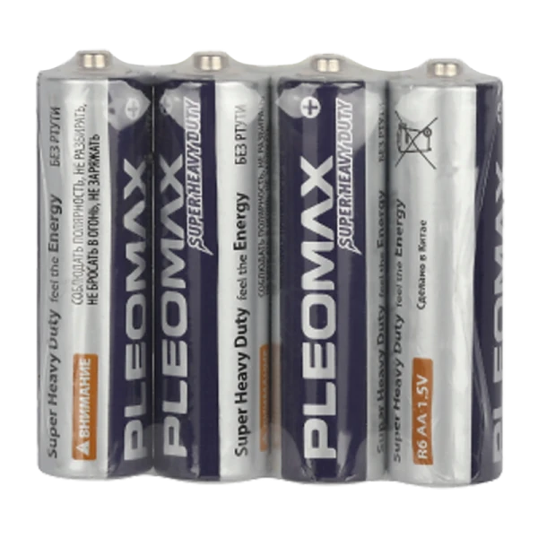 Батарейка Pleomax Super R6 AA Shrink 4 Heavy Duty 1.5V (4/60/1200/28800)