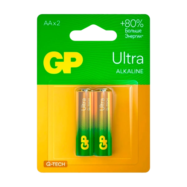 Батарейка GP ULTRA G-Tech LR6 AA BL2 Alkaline 1.5V (2/20/80)